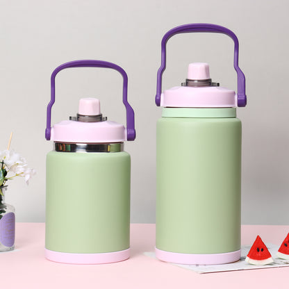 Outdoor sports water bottle stainless steel large capacity thermos cup
