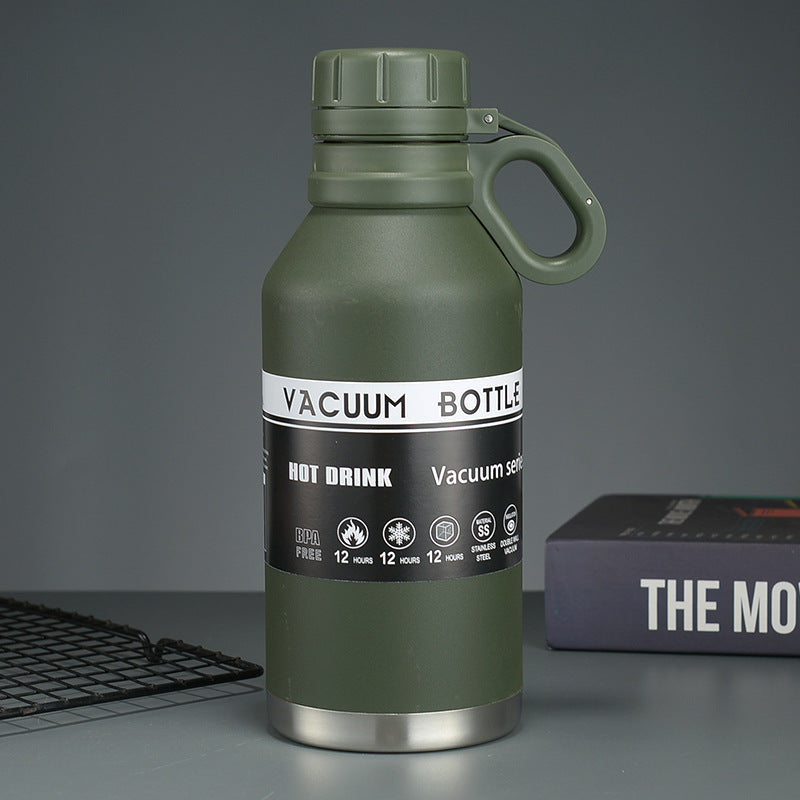 304 Large Capacity Stainless Steel American Style Hiking Sports Insulated Water Bottle Outdoor Travel Convenient