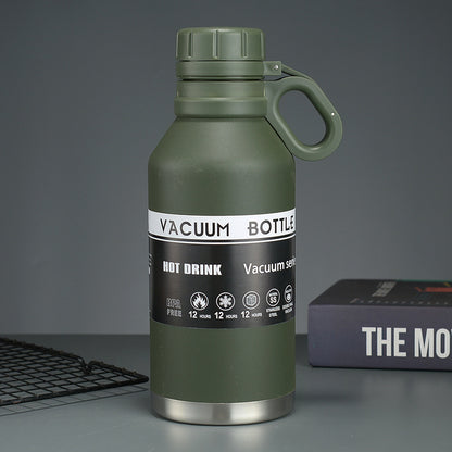 304 Large Capacity Stainless Steel American Style Hiking Sports Insulated Water Bottle Outdoor Travel Convenient