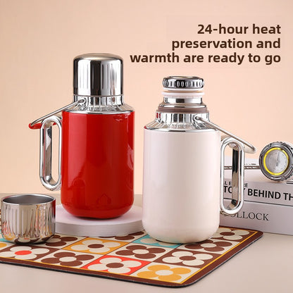 Large Capacity Insulated Tea Pot with Handle Portable Thermal Kettle
