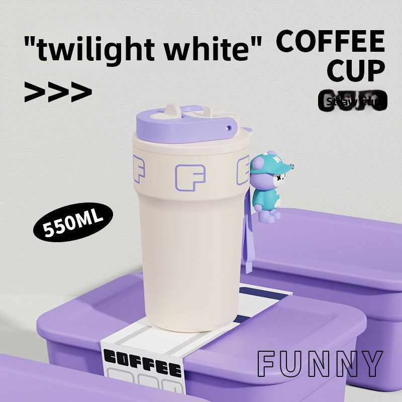 Temperature Display Travel Straw 316 Insulated Cup Office Coffee Cup