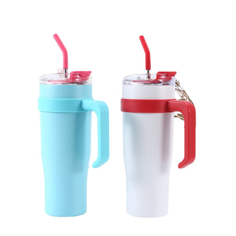 Large Capacity Insulated Cup Stainless Steel Handle 40oz Thermal Insulation Cold Insulation Outdoor Sports Fitness Exercise