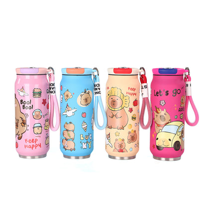 Creative Cartoon Cute Easy-to-Pull Can 304 Stainless Steel Insulated Cup with Strap