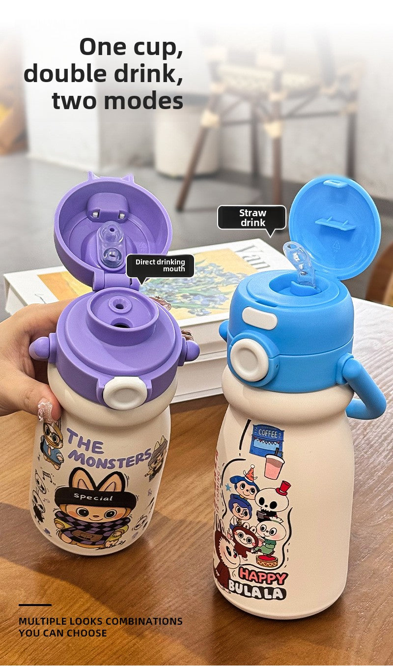 Cartoon Children's Insulated Cup 316 Stainless Steel Double Drinking Cute Portable Tote Bottle