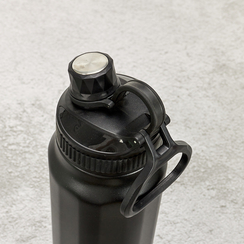 304 Stainless Steel Space Bottle Portable Vacuum Handheld Lid Hiking Bottle Outdoor Cycling Sports Water Bottle
