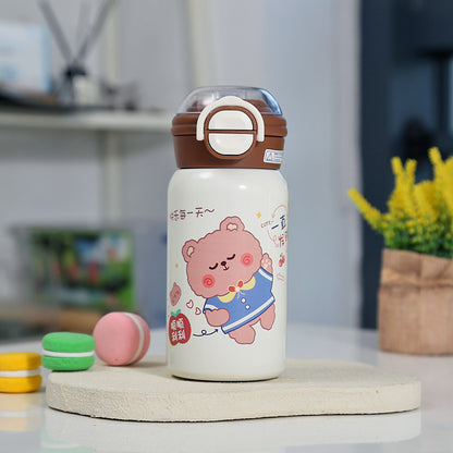 Mini Pocket Straw Insulated Cup with Pop-up Lid for Children
