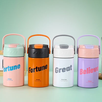 316 Stainless Steel Insulated Cup Outdoor Portable Sports Water Bottle Straw Cup Handheld