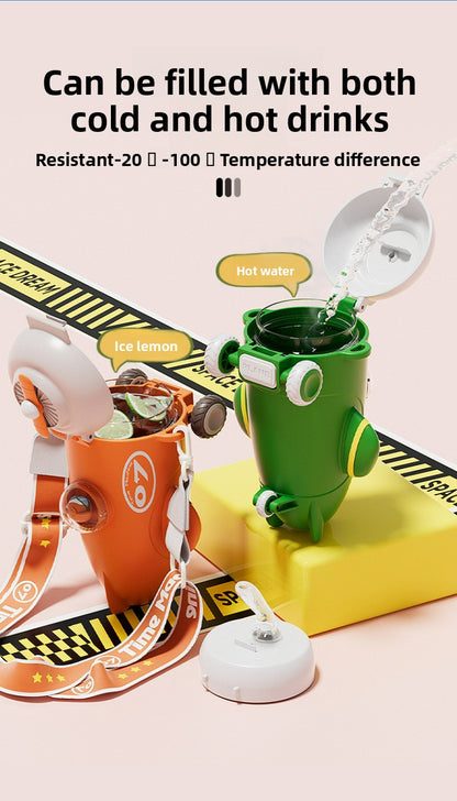 Airplane Plastic Cup Portable Fall-Resistant Cute Straw Cup