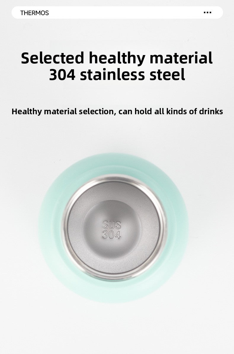 Portable 304 Stainless Steel Sports Wide Mouth Insulated Cup Outdoor Handheld Water Bottle