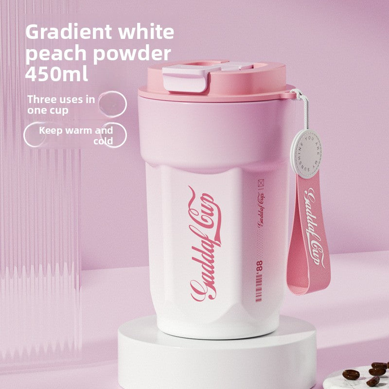 Simple 304 Stainless Steel Insulated Cup with Intelligent Temperature Measurement for Outdoor Sports and Portability