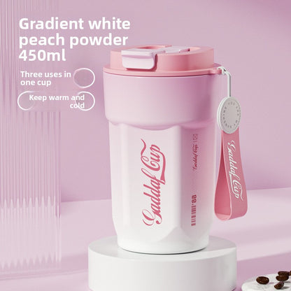 Simple 304 Stainless Steel Insulated Cup with Intelligent Temperature Measurement for Outdoor Sports and Portability