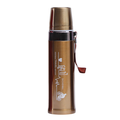 Large Capacity Ironclad Bullet Thermos Mug Outdoor Portable Sling Sports Kettle Car Mounted Portable Cycling Travel Kettle