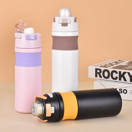 304 Stainless Steel Pop-up Lid Insulated Vacuum Travel Mug Outdoor Portable Handheld