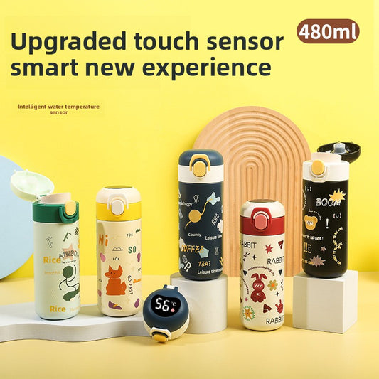 Bouncing Thermos Cup Cartoon Temperature Display Portable Water Cup