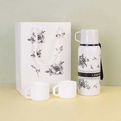 Chinese Style Gift Box Gardenia Flower Thermos Cup 316 Stainless Steel