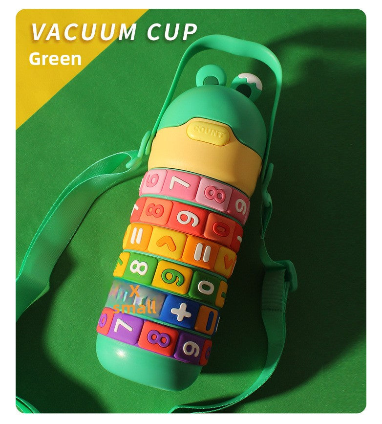 Children's Educational Insulated Cup Cartoon Straw Cup Number Game