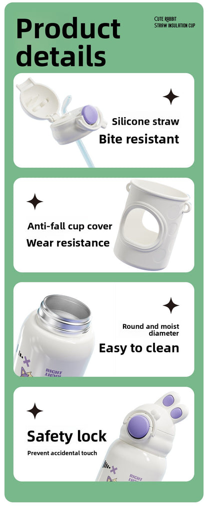 YY Rabbit 316 Stainless Steel Double-Layer Smart Temperature Measurement Water Cup