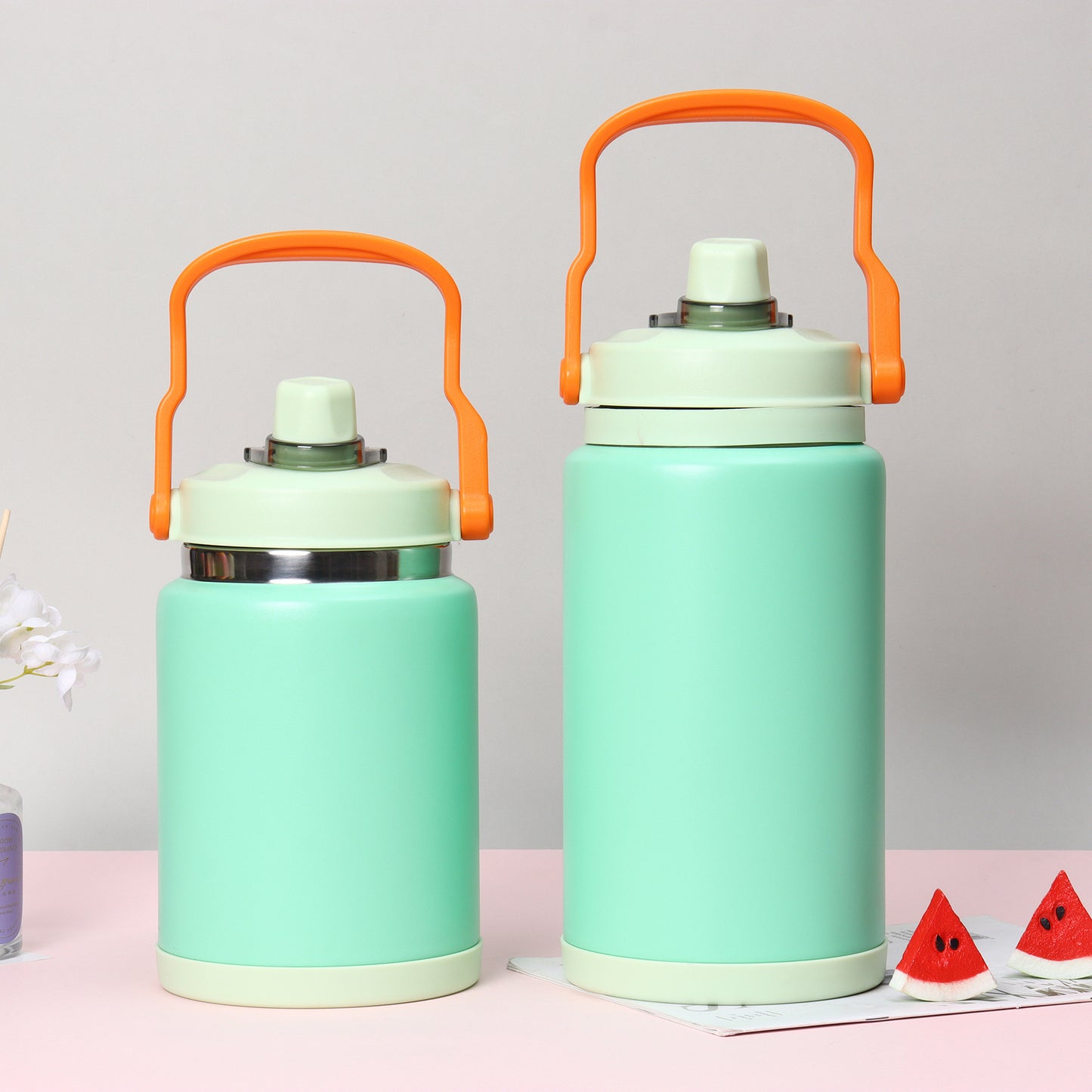Outdoor sports water bottle stainless steel large capacity thermos cup