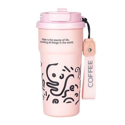 Ceramic Liner Double Drinking Rope Coffee Warmer Cup