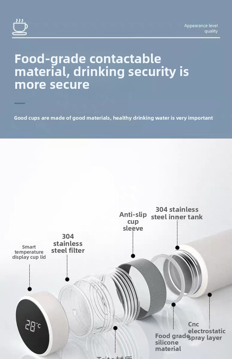 304 Stainless Steel Insulated Cup Intelligent Temperature Display Gift Water Cup