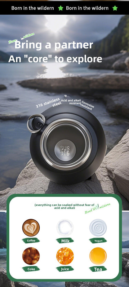 Large Capacity Outdoor Mountaineering Thermal Pot 316 Stainless Steel
