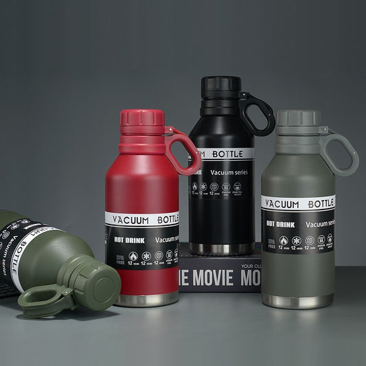 304 Large Capacity Stainless Steel American Style Hiking Sports Insulated Water Bottle Outdoor Travel Convenient