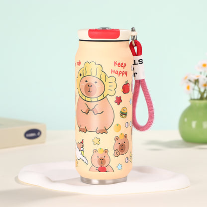 Creative Cartoon Cute Easy-to-Pull Can 304 Stainless Steel Insulated Cup with Strap