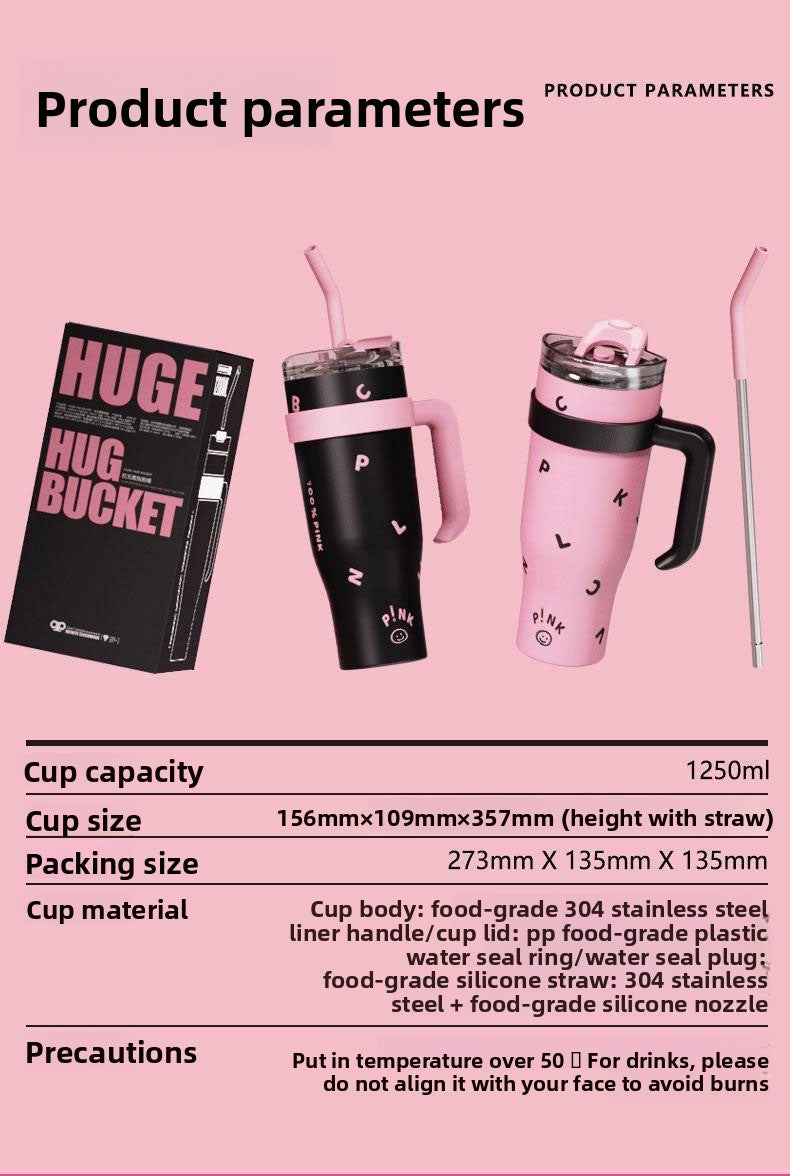 304 Stainless Steel Insulated Cup High Aesthetic 40oz Car Straw Cup