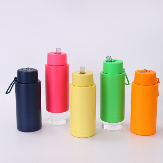 Simple Compact Handheld 304 Stainless Steel Insulated Cup Outdoor Portable Straw Cup