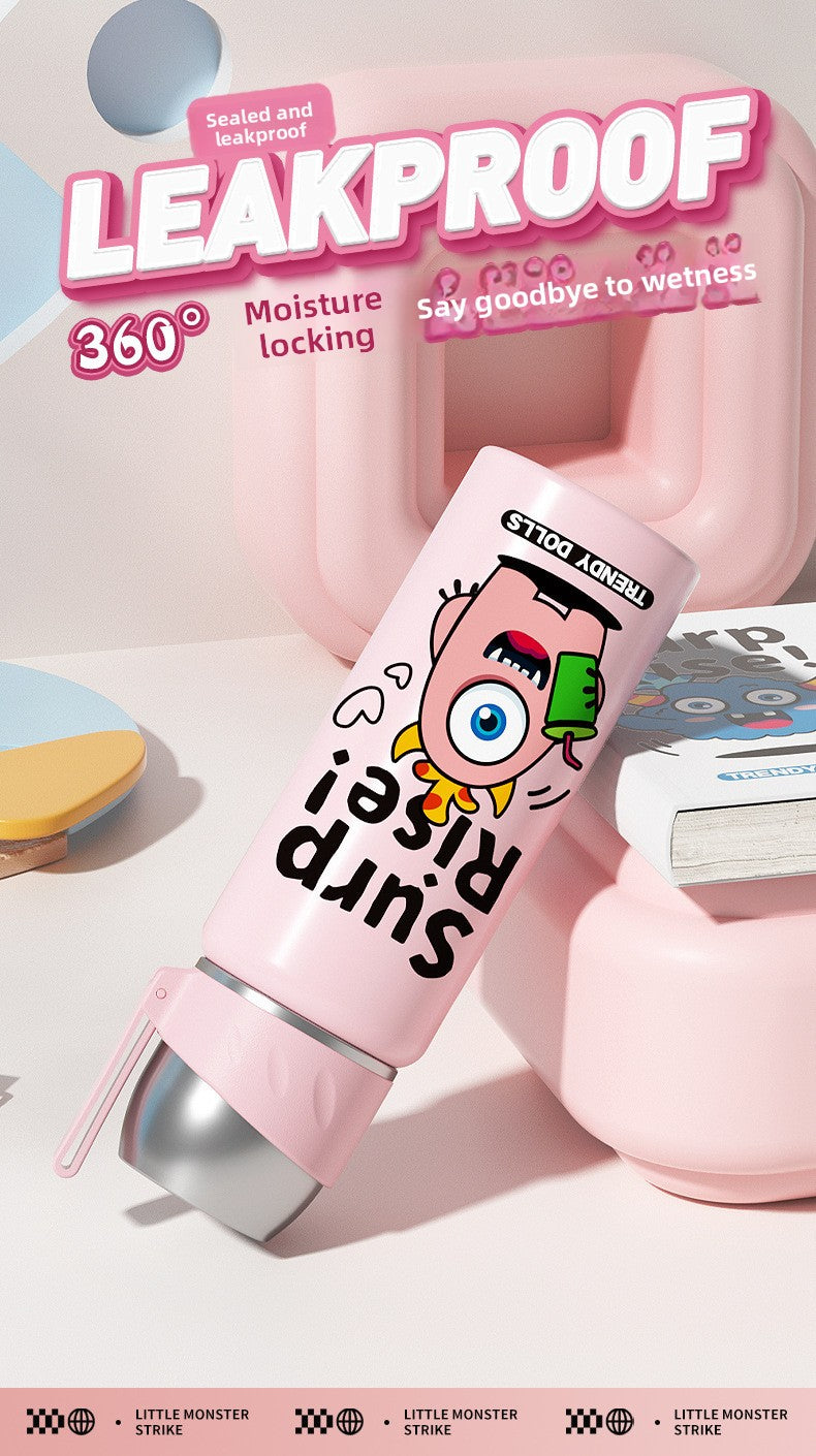 Children's Insulated Cup 316 Stainless Steel Cartoon Straw Bullet Cup