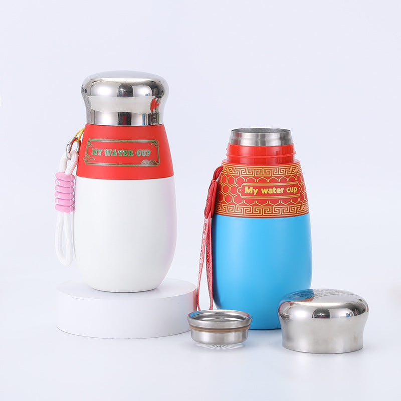 316 Stainless Steel Insulated Cup with Portable Strap Chinese Style