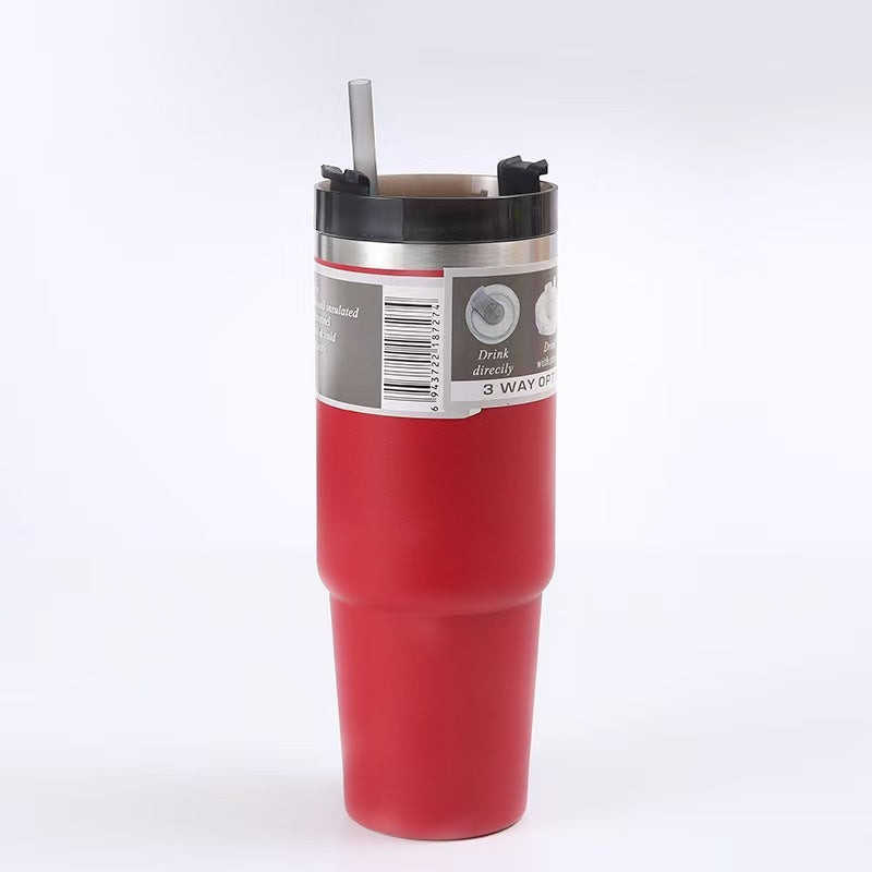 30OZ Stainless Steel Insulated Cup Portable Straw Cup Coffee Cup
