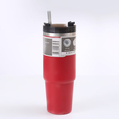 30OZ Stainless Steel Insulated Cup Portable Straw Cup Coffee Cup