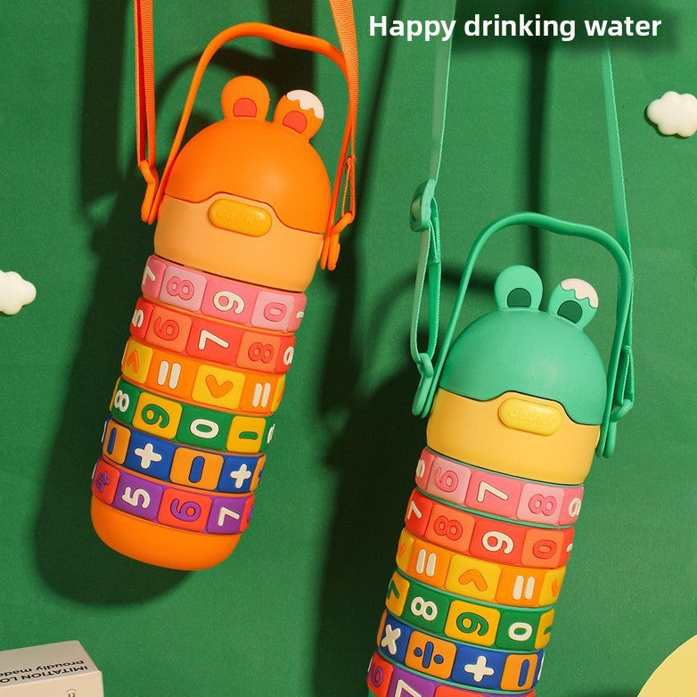 Children's Educational Insulated Cup Cartoon Straw Cup Number Game